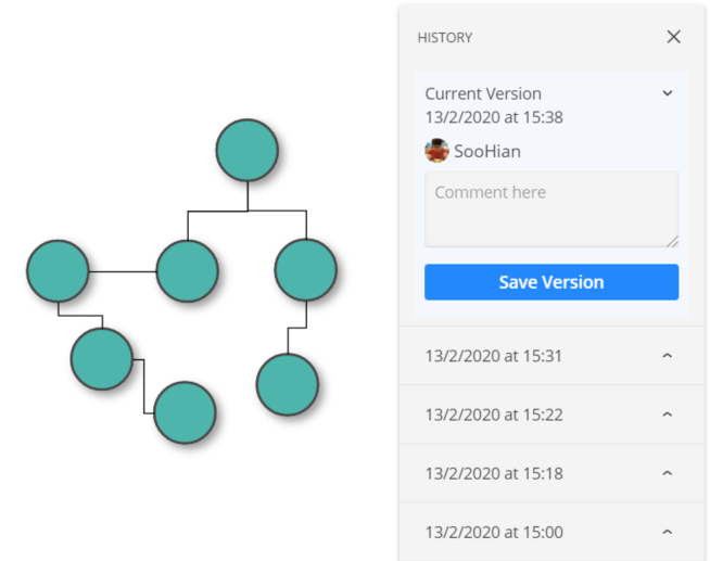 Version history panel