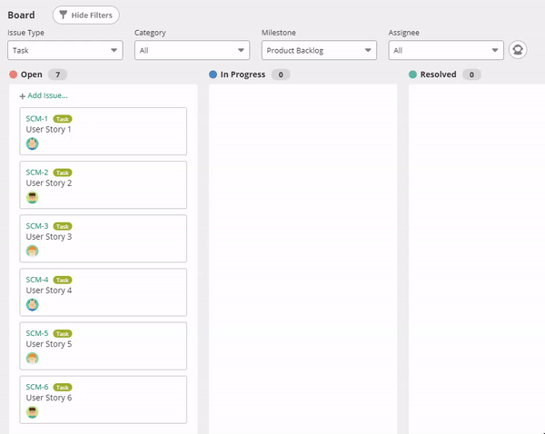 Ordering task priority on Backlog Board