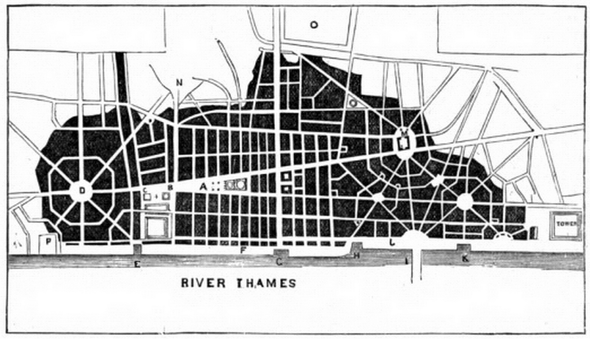 Sir Christopher Wren's plans for rebuilding the city of London after the great fire of 1666